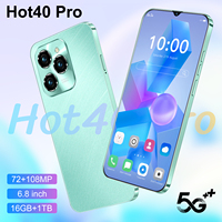 Teléfono Inteligente para Juegos 40 Pro con Diseño Innovador, 5G, 16GB+1TB de Almacenamiento, Pantalla HD Grande de 6.8 Pulgadas, Deca Core, 6800mAh, Desbloqueo Facial