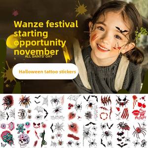Halloween 3D PVC Visage Autocollants 30 Feuilles Pack Drôle Horreur Cicatrice Tatouage Conception Étanche Réaliste Sanglant Dessin Animé Pour Enfants - Product Image 2