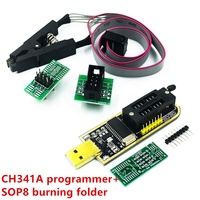 Programmeur USB EEPROM Flash BIOS CH341 A+Clip SOIC8 + Adaptateur Mémoire Flash SPI 1.8V SOP8 DIP8 + Adaptateur SOIC8 SOP8 vers DIP8 Brûleur Ki