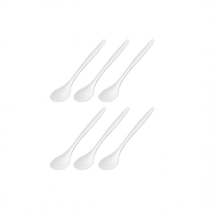 <b>Egg</b> Spoons 6 Pcs White <b>Ceramic</b> Spoon Set For Breakfast Tableware Serving Utensils - Product Image 2