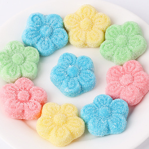 Toptan Özel Karışık Meyve Aromalı Jöle Şekerlemeler Tatlı ve Ekşi Helal Sertifikalı Çiçek Şekilli Asitli Kum Şekerlemeler - Product Image 1