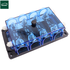 <span class=keywords><strong>Portafusibles</strong></span> Transparente Azul de 4 Vías Compatible con Fusibles MEGA y Fusibles ANM de Atornillar para Aire Acondicionado Automotriz - Product Image 1