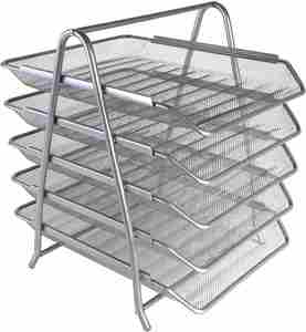 Home Office 5 Tier Metal Stackable Letter <b>Tray</b> Paper <b>File</b> Organizer Paper <b>File</b> Holder - Product Image 5