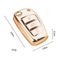 Vente en gros d'usine, vente chaude, étui de protection en TPU pour clé de voiture pliable à trois boutons, tendance et populaire
