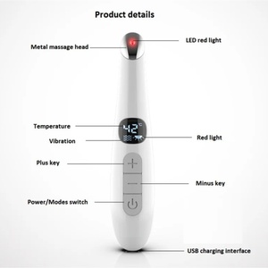 Appareil de massage oculaire vibrant à compression chaude avec thérapie par lumière rouge rechargeable pour le lifting des yeux - Product Image 6