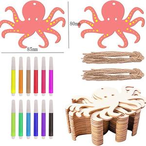 เครื่องประดับไม้ชายฝั่งตกแต่งผนังลายปลาดาวปลาโลมาปลาวาฬรูปทรงกลวง - Product Image 2