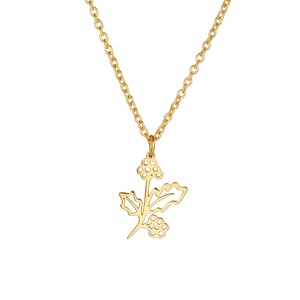 Dina – collier <span class=keywords><strong>de</strong></span> fleur <span class=keywords><strong>de</strong></span> naissance en plaqué or 18K pour femme, bijoux élégants en acier inoxydable, pendentif fleur Lotus marguerite, nouvel arrivage <span class=keywords><strong>2023</strong></span> - Product Image 5
