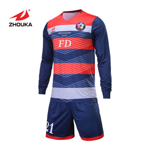 Zhouka custom sublimation printer cheap soccer jersey new model football クラブジャージキッズウエア long sleeve soccer jersey - Product Image 1