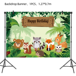 Kit <span class=keywords><strong>de</strong></span> <span class=keywords><strong>Vaisselle</strong></span> <span class=keywords><strong>Jetable</strong></span> et Ballons Thème <span class=keywords><strong>Animaux</strong></span> <span class=keywords><strong>de</strong></span> <span class=keywords><strong>la</strong></span> Forêt pour Baby Shower, Révélation du Sexe et Anniversaire (Assiettes, Gobelets, Serviettes) - Product Image 2
