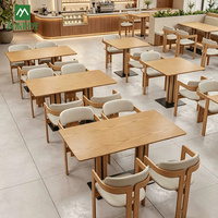 Ensemble de mobilier commercial moderne en forme de U pour restaurant, table et chaises en bois et métal pour café, vente en gros