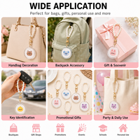 Kit de porte-clés en perles acryliques avec breloques personnalisées pour la décoration de sacs à main, cadeaux de boutique, artisanat, machine à fabriquer des boutons