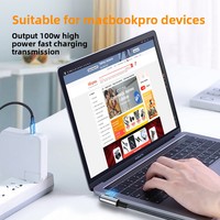 Câble de charge rapide PD 100W avec connecteurs USB-C, prise en charge du transfert de données, conception à tête coudée, compatible avec MacBook et tablettes