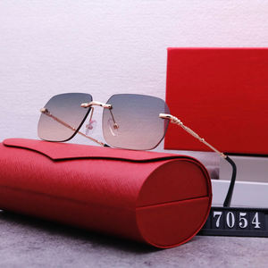 高級デザイナーサングラススクエアフレームレスサングラス流行のユニセックスカスタムロゴサングラス - Product Image 2