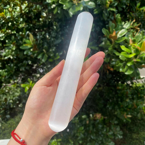 All'ingrosso 18-20cm naturale di Selenite naturale bacchetta di cristallo di guarigione spirituale per la meditazione inciso con la tecnica scolpita - Product Image 4