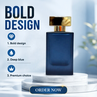 Flacon de parfum carré en verre de luxe avec surface électro-plaquée, vide, pour emballage de parfum de marque