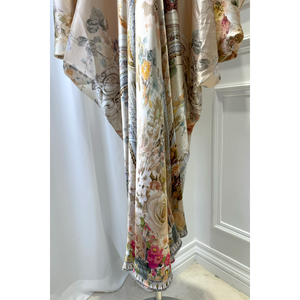 Jupe féerique vintage imprimée pour femme, taille ajustée, style vacances, en lin et soie, coupe ample, manches évasées, luxe léger, haut de gamme - Product Image 5