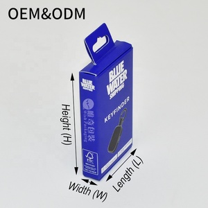 Tùy Chỉnh Hoàng Gia Màu Xanh Mini Bưu Phẩm Hộp Các Tông Màu Trắng Với Treo Lỗ & Chèn Cho Key Finder Bluetooth Tracker Cao Cấp Bao Bì - Product Image 2