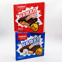 Vente en Gros Snacks et Boissons Exotiques Bon Prix Biscuits Gaufrettes enrobées de Chocolat Goût Cacahuète 64g