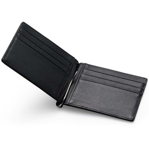 บุรุษบาง Bifold กระเป๋าสตางค์หนัง RFID คลิปเงิน USD - Product Image 3