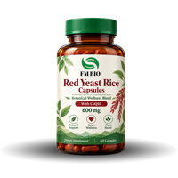 Capsules de riz rouge fermenté de qualité supérieure, supplément d'extrait de riz, fabrication OEM, étiquette privée, fabricant de capsules de riz rouge fermenté