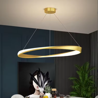 Luminaire suspendu réglable en hauteur, design moderne, anneau LED pour plafond, idéal pour la maison, le bureau ou les projets d'installation.