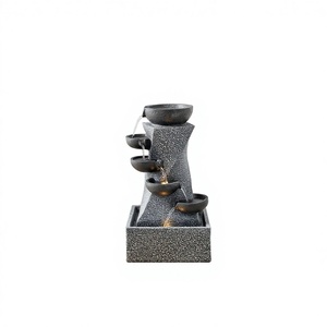 <span class=keywords><strong>Fontaine</strong></span> de jardin autoportante moderne en résine artificielle, résistante aux intempéries, finition polyrésine pour la décoration de patio extérieur - Product Image 4