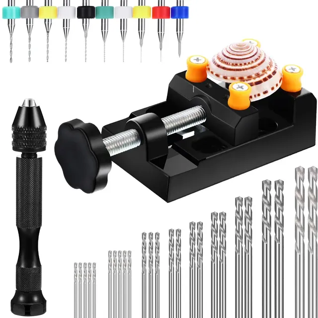 37Pcs Center Drill Bits Set for Well Drilling Aluminum Finish 3mm Shank SDS Chuck-Mini Rotary Tool DIY Craft Kit
