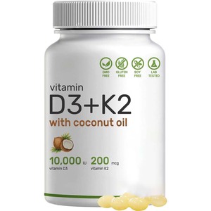 Private Label Veganistische Vitamine D3 + K2 Softgel Bot Supplement Cholecalciferol Gezondheidszorg Supplement Vitamine K2 + D3 Capsules