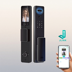 Nhà Máy Giá 3D nhận dạng khuôn mặt sinh trắc học vân tay hợp kim nhôm thông minh khóa cửa với video nói chuyện và 4200 mAh pin - Product Image 1