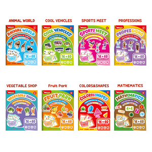Livre de dessin pour stimuler l'activité cérébrale des enfants, personnalisé, avec des autocollants amusants sur le thème des <span class=keywords><strong>fruits</strong></span> et du sport, 16 pages, livre cadeau - Product Image 1