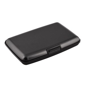 Tarjetero Minimalista de Aluminio con Cierre de Clip, Impresión en Negro para Tarjetas de Crédito - Product Image 1