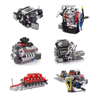 Set Bangunan Blok Mesin Supercar V8 Skala Mould King 10087-10250, Model Perakitan Motor, Kit Bata untuk Hadiah Anak