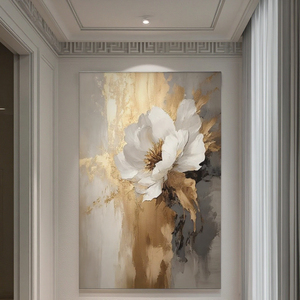 Décoration d'intérieur, <span class=keywords><strong>couteau</strong></span> moderne, art mural abstrait 3D, fleurs blanches, <span class=keywords><strong>peinture</strong></span> <span class=keywords><strong>acrylique</strong></span> texturée, peintures murales - Product Image 6