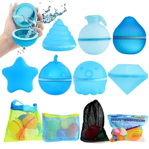 Kids silicone ballon reusable waterballoon reuse re usable quick auto filling water ball balloon globos de agua reutilizable