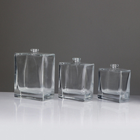 Botellas de Perfume Cuadradas de Lujo Unisex al por Mayor, 30ml 50ml 100ml, con Tapa de Cuero Negro Texturizado