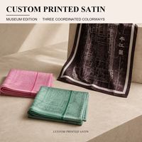 Écharpes carrées en satin personnalisées, plusieurs couleurs disponibles, toucher soyeux, tissu polyester, motifs artistiques, pour cadeaux de promotion culturelle
