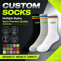 Chaussettes de sport en coton de qualité supérieure pour hommes, avec logo athlétique, motif imprimé, chaussettes unisexes, chaussettes de gym, chaussettes personnalisées avec coussinets