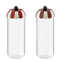 Bocal de rangement hermétique en plastique alimentaire en forme de champignon, pour épices, céréales et café, capacité 501 ml, avec couvercle anti-humidité