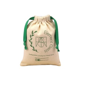 Sac de rangement pour bijoux en coton avec cordon de serrage, imprimé avec un logo personnalisé, mini sac de luxe en toile de coton pour emballer des bijoux - Product Image 1