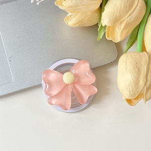 Soporte de Teléfono Personalizado de PVC con Agarre Retráctil, Diseño Brillante con Lazo de Flores, Soporte Magnético Portátil para Escritorio - Product Image 4