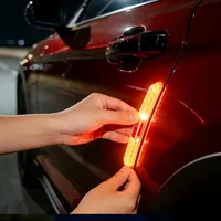 1 Paar RGB Solar-LED-Licht Auto-Tür Anti-Kollisions-Warnleuchte Farbige LED-Blinkende Sicherheits-Motorrad-Dekorationslichtleiste