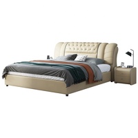 Haus Schlafzimmer möbel modernes Design Doppelbett bequemes beige Kingsize-Polster bett mit Aufbewahrung sbox für Jungen und Mädchen