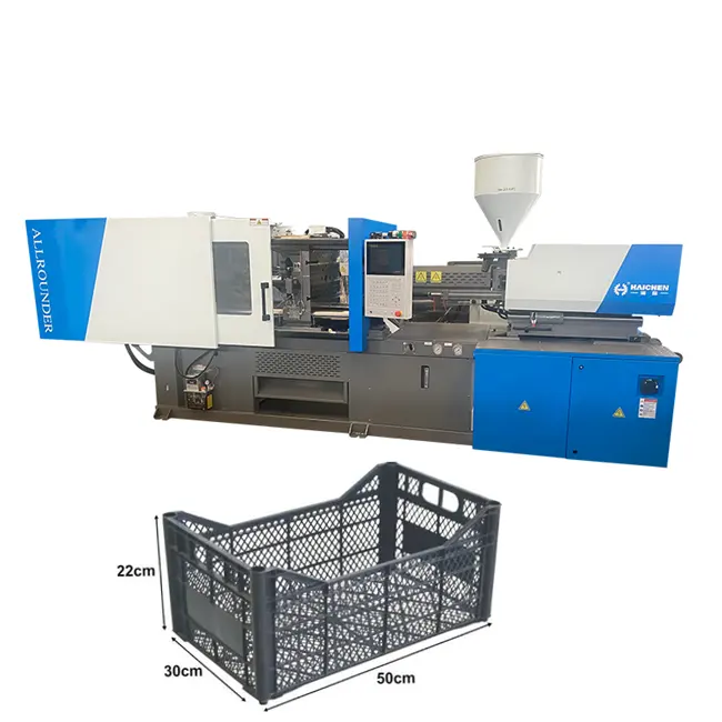 ماكينة قولبة بالحقن الأوتوماتيكية بالكامل من Haichen ، ماكينة خاصة بسلة فواكه منخفضة التكلفة