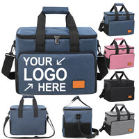 Sac isotherme personnalisé grande capacité avec logo, sac à déjeuner carré, sac de pique-nique, sac d'isolation extérieur en feuille d'aluminium épaisse, vente en gros