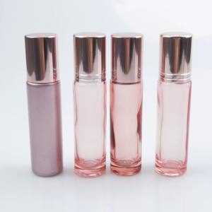 Flacon roll-on luxueux en verre rose doré de 5 ml et 10 ml pour huiles essentielles, avec bille en verre ou en acier, emballage cosmétique - Product Image 1