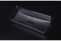 Boîte alimentaire carrée jetable en plastique transparent pour pain et gâteaux, emballage à clapet avec bouton-pression, personnalisable en gros