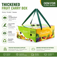 Boîtes rigides en papier personnalisées, robustes, portables, avec revêtement anti-collision et poignée, pour l'emballage des fruits et légumes