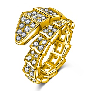 Sang trọng thương hiệu nổi tiếng nhà thiết kế đồ trang sức kim cương zircon mạ vàng thép không gỉ tình yêu Nail <span class=keywords><strong>Ring</strong></span> - Product Image 1