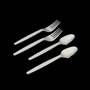 PLA Disposable Plastic Spoon Fork Cutlery Set