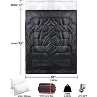 Sac de couchage réversible 2-en-1 - Sac de couchage de camping portable et imperméable pour adultes, utilisation toutes saisons